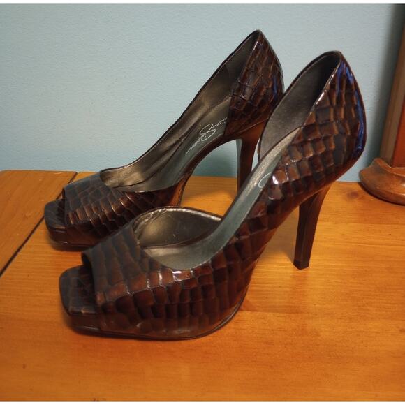 Jessica Simpson‎ size 5B Open Toe High Heels - Picture 1 of 5